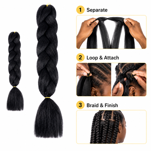 Vente en gros usine : Extensions <span class=keywords><strong>de</strong></span> cheveux synthétiques naturels noirs Jumbo pour tresses, tresses au crochet, queues <span class=keywords><strong>de</strong></span> <span class=keywords><strong>cheval</strong></span> et coiffures africaines - Product Image 4