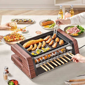 Barbecue électrique domestique sans fumée à double rotation avec <span class=keywords><strong>plaque</strong></span> de <span class=keywords><strong>cuisson</strong></span> pour kebab - Product Image 5