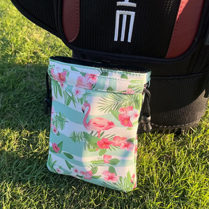 Pochette en cuir avec cordon de serrage pour hommes, sac de golf pour tees et balles avec compartiment pour objets de valeur - Product Image 1