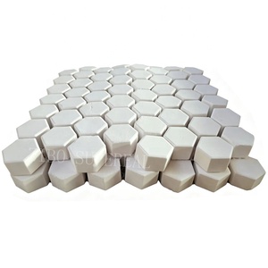 Carrelage hexagonal en <span class=keywords><strong>céramique</strong></span> à haute teneur en alumine, haute résistance aux chocs, résistant à l'usure, mosaïque en <span class=keywords><strong>céramique</strong></span> à haute teneur en alumine collée sur un maillage - Product Image 6