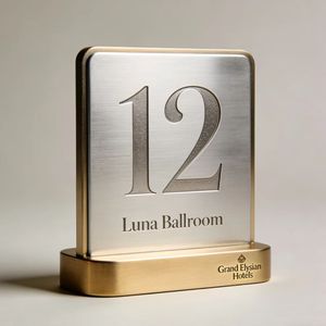 Números de Mesa Personalizados de Acero Inoxidable de Doble Cara para Restaurante o Bar - Grabado Láser de Códigos QR/Logotipos - Product Image 4