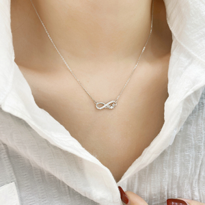 Gran oferta, Día regalos para el de la madre, collar, colgante infinito, circón, plata 925, oro de 18K, collar de mamá para mujer - Product Image 3