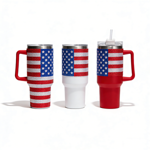 Vasos Térmicos de Viaje de 20oz y 40oz con Recubrimiento en Polvo, Tazas Personalizadas Tipo <span class=keywords><strong>Yeti</strong></span> con Tapa y Pajita, Vaso de Café de Acero Inoxidable Personalizado - Product Image 1