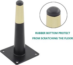 Patas Redondas Cónicas de Hierro para Muebles, Patas de Hierro Resistentes para Sofás y Mesas de Cocina - Dorado y Negro - Product Image 1