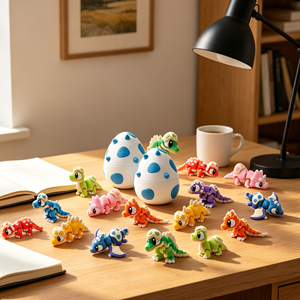 Uovo di Dinosauro Articolato Stampato in 3D, Giocattolo Fai-da-Te, Figurina Flessibile, Uovo Sorpresa, Giocattolo Sensoriale Personalizzabile per Bambini - Product Image 3