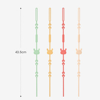 Anneau de dentition anti-perte en silicone résistant aux morsures avec cordon de fixation pour sucette pour bébés de 0 à 24 mois