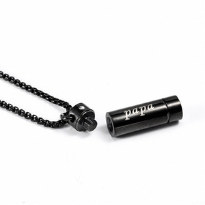 LIVE4U 316 مجوهرات من صلب لا يصدأ اسطوانة شريط عمودي شكل قلادة ذات شكل جرة الإحراق قلادة - Product Image 3