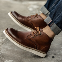 Fabricant en gros de bottes à lacets en cuir véritable faites à la main pour hommes, bottes de travail en cuir, bottes de motard de style américain