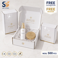 Boîte cosmétique personnalisée, boîte d'expédition en carton ondulé, emballage couleur avec logo, vente en gros directe d'usine, échantillon gratuit