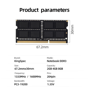 KingSpec <span class=keywords><strong>Ram</strong></span> Máy Tính Xách Tay <span class=keywords><strong>DDR3</strong></span> Sodimm 1.35V Ddr3l <span class=keywords><strong>8Gb</strong></span> 1600Mhz - Product Image 4