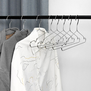 Percha de acero inoxidable sólido de 50 cm, tipo gancho rectangular engrosado para organizar ropa - Product Image 1