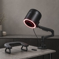 Nueva Máquina de Succión de Polvo para Manicura de 200W, Colector de Polvo Profesional con Lámpara de Terapia de Luz Roja