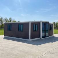 Villa préfabriquée moderne à double aile de couleur contrastée, norme australienne, entièrement meublée, modulaire et extensible