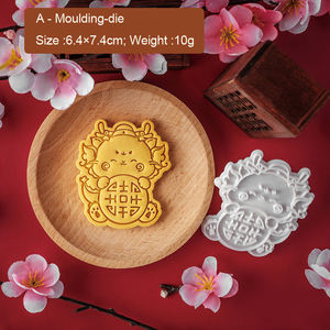 Moules à Fondant <span class=keywords><strong>Dragon</strong></span> 3D Embosseur à Biscuit en Plastique pour Pâtisserie - Product Image 3