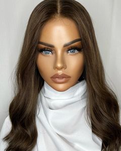 Kingdom Luxe Lace Top With Silk liner European Hair Premium Quality Brunette Highlight Color Full HD Lace Front Perruque pour femmes - Product Image 5