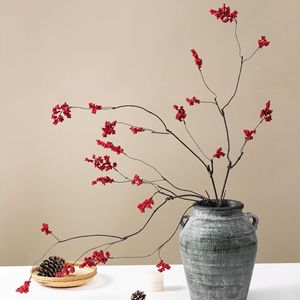 Branche de fruit artificielle Meng Jie en PVC mousse rouge orangé pour décoration de maison et de mariage - Product Image 4