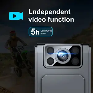 Batería de larga duración Mini Cámara Videocámara de visión nocturna Vista remota Lente giratoria de 180 grados para caminar con mascotas