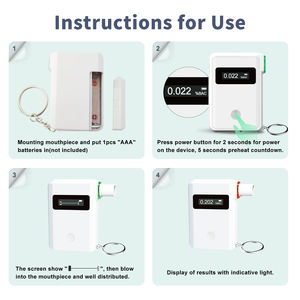 परीक्षण के लिए सांस अल्कोहल के लिए स्मार्ट पोर्टेबल डिजिटल लुलुअलज़र कीचेन गैस विश्लेषक - Product Image 5