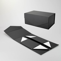 Fournisseur chinois de boîtes noires, logo personnalisé disponible, personnalisation, emballage rigide plat pour vêtements, grande boîte cadeau pour l'emballage de manteaux