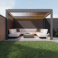 Gazebo en aluminium à télécommande électrique 4x4 personnalisé pare-soleil Pergola cadre enduit de poudre pour l'ombrage de voiture en plein air