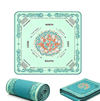 Tapis de jeu de mahjong portable et enroulable, doux, anti-bruit, pour le mahjong américain