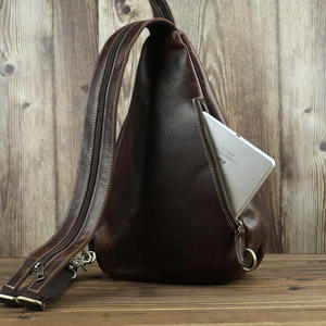 Bolso de Pecho Andong para Hombre, Mochila de Cuero Vacuno Genuino, Bolso de Mano Retro para Negocios, Gran Capacidad, Bolso Bandolera para Exteriores - Product Image 4