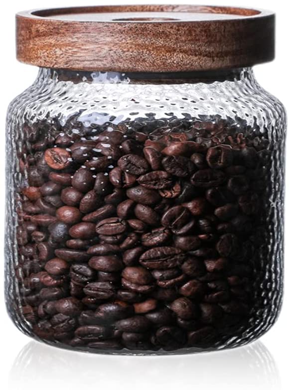 Glass Storage Jar, Food Storage Container Airtight Food Jars with Bamboo Wooden Lid, Kitchen Canisters