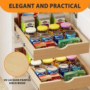 Plateau organisateur de tiroir en bois brut pour armoire de cuisine - Design contemporain, installation facile - Product Image 6