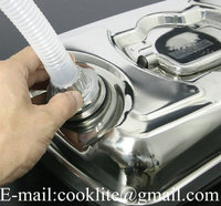 Jerrican en Inox de sécurite avec bec verseur / Bidon réservoir pour essence et eau 5 litres