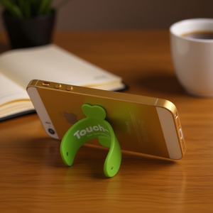 Support de téléphone portable en silicone Touch U vert, support à une touche pour téléphones mobiles - Product Image 3