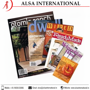 El proveedor indio de confianza de ALSA International ofrece servicios de impresión de revistas de diseño personalizado de alta demanda película de Encuadernación perfecta - Product Image 1