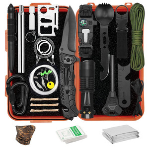 Équipement de survie pour le camping, kits 18 en 1, gadgets sympas, fournitures de premiers secours pour le camping, la pêche, la randonnée, la chasse - Product Image 1