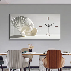 <span class=keywords><strong>Horloge</strong></span> <span class=keywords><strong>murale</strong></span> silencieuse créative avec peinture sur cristal imprimée, style affiche de luxe moderne, pour salon, salle à manger, chambre à coucher - Product Image 4