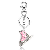 Porte-clés Patineuse Artistique en Cristal Scintillant, Bijou Tendance pour Femme