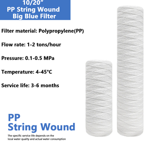 Dòng chảy lớn 4.5 "X10/20" <span class=keywords><strong>PP</strong></span> chuỗi vết thương Polypropylene lọc <span class=keywords><strong>PP</strong></span> lớn màu xanh nước lọc yếu tố <span class=keywords><strong>Cartridge</strong></span> cho ngành công nghiệp Lọc - Product Image 2
