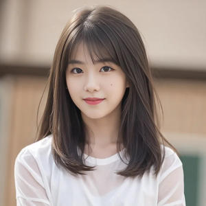 Perruque longue et droite pour femme Ak01 avec frange latérale, en fibre Kanekalon, tête entière, ligne de cheveux naturelle, dentelle transparente - Product Image 2