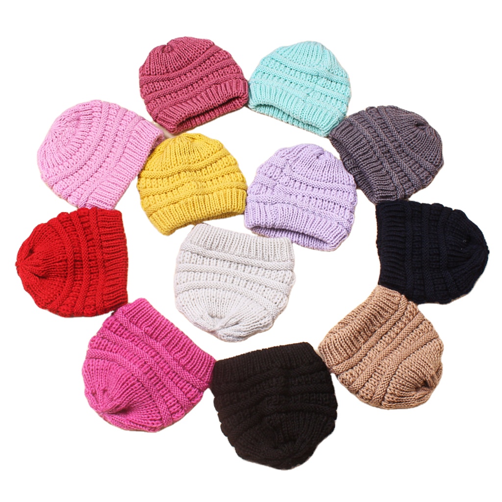 Одежда Yiwu Yiyuan, детская зимняя шапка, теплые детские шапки карамельных цветов для девочек, вязаные шерстяные шапки для новорожденных, 2022