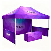 Carpa Plegable con Marco de Aluminio, Tela Oxford 600D Impermeable y Resistente al Fuego, para Uso en Todas las Estaciones, Exhibiciones, Ferias Comerciales, Publicidad con Logotipo