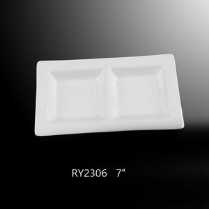 مطعم الفندق ، أواني ثمانية ، طبق خزف أبيض آمن ، سداسي الشكل - Product Image 3