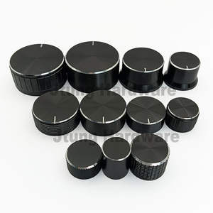 CNC gia công sáng Matte Đen rắn nhôm chiết Encoder khối lượng Synth nút bấm điều khiển với bạc vòng tròn OP Top - Product Image 1