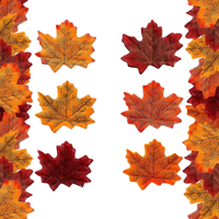 300 pièces mixte automne couleur feuilles d'érable artificielles d'automne pour mariage Art Scrapbooking décorations de jour de Thanksgiving