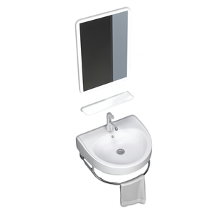 Customizable stainless steel wall mounted ceramic integrated washbasin LED <b>mirror</b> <b>small</b>-sized bathroom cabinet - Product Image 1