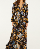 Robe maxi florale décontractée, style bohème, plage, fête, manches longues, col en V, grande taille, robe longue pour femmes, style arabe, taille plus
