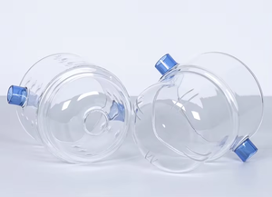 Ensemble de tasses filtrantes en verre borosilicate personnalisé, cafetière à filtre, théière en verre avec poignée bleue - Product Image 6