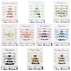 Lot de Bracelets en Pierres Brutes : Quartz Fraise, <span class=keywords><strong>Apatite</strong></span>, Perles de Cristal Naturel – Cadeau Unisexe - Product Image 3