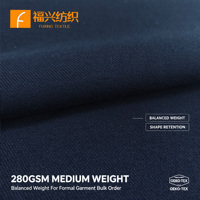Tissu Sergé Extensible 280 GSM en Gros pour Costumes, 72% Polyester 16% Rayonne 2% Spandex, Tissu Mat Tissé pour Blazer, Pantalon et Uniforme