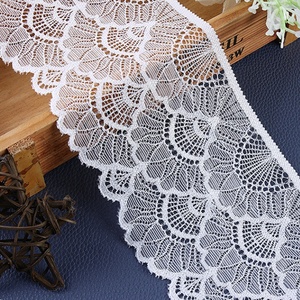 Dentelle élastique blanche en nylon pour accessoires vestimentaires, voile de mariée, nouvelle lingerie, bordure en dentelle brodée 8-9 cm - Product Image 4