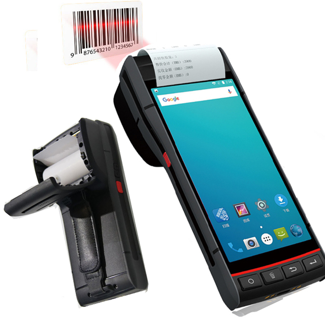 Portable Android PDA 5.5-inch Barcode Scanner with Built-in Printer Capable of Performing Thermal Printing of Barcode Labels