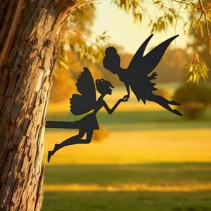 Juego de Adornos de Jardín Modernos de Acero Inoxidable Resistente a la Intemperie: Garza Bailarina, Esfera, Libélula, Escalador y Siete Grandes Figuras - Product Image 4