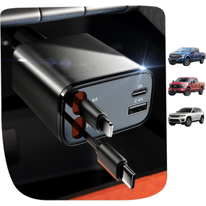 Chargeur de voiture rétractable OEM personnalisé avec câble dissimulé et rotation à 180 degrés pour SUV, camion et navetteurs - Product Image 2
